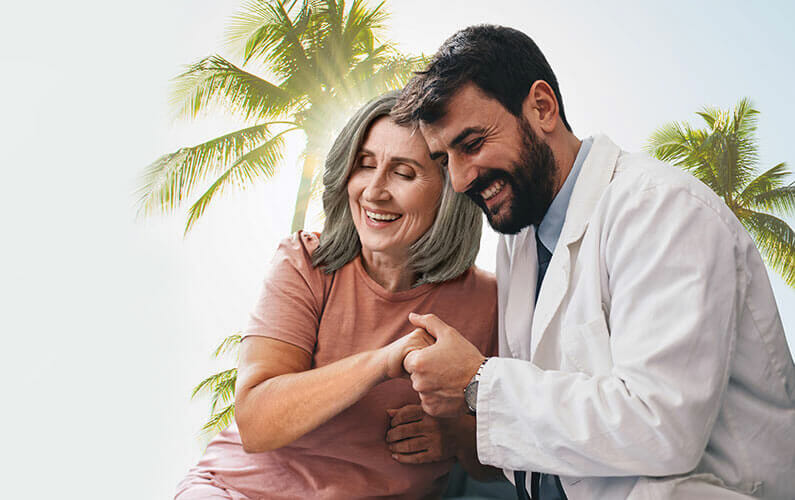 doctor and patient smiling