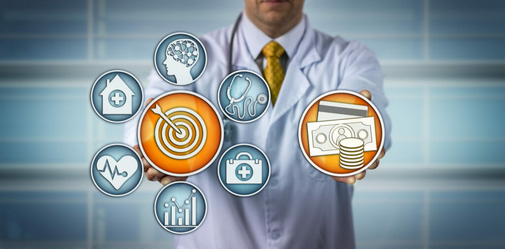 Doctor Presenting Value-Based Medicine Healthcare