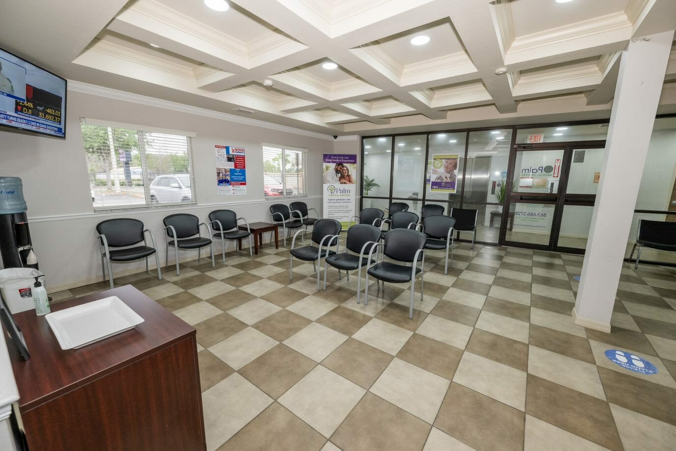 The waiting room inside the Palm Medical Centers office in North Lakeland, FL.