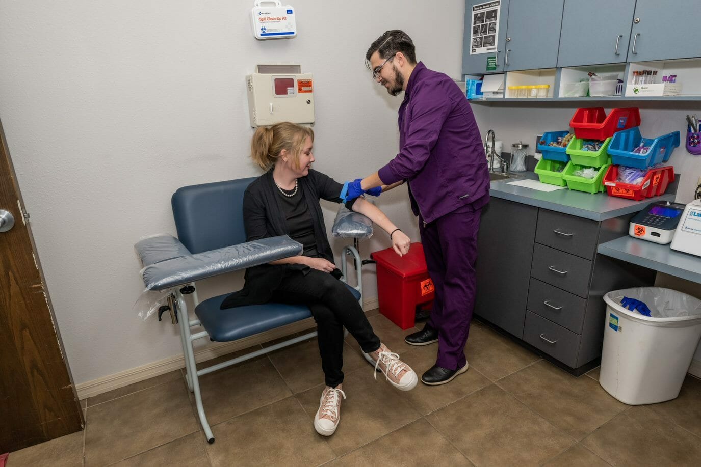 Doctor examining his patient.