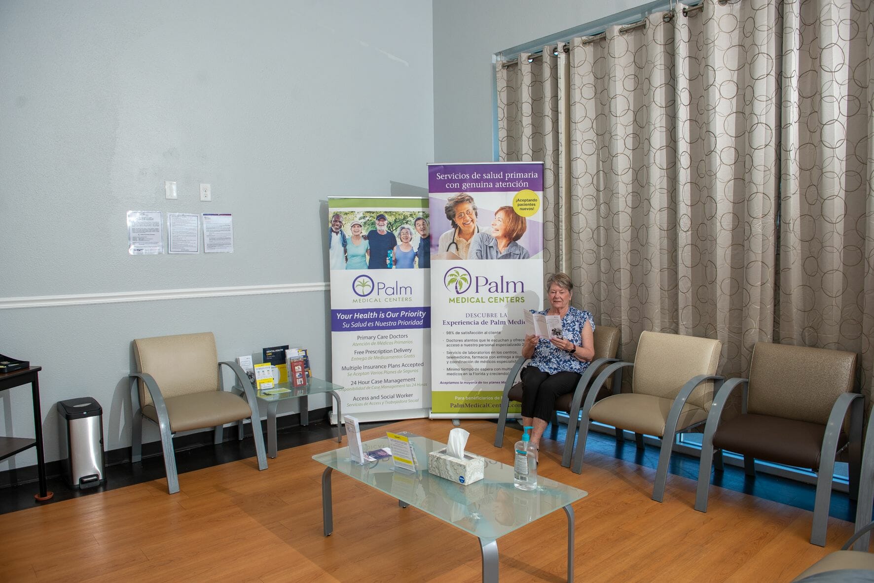 The waiting room at the Palm Medical Centers office in Orlando, FL.